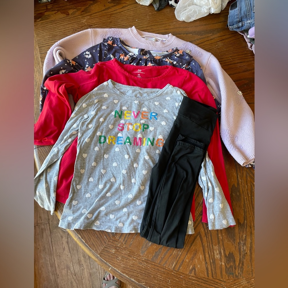 Girls Size 10 Bundle  Set - Gray and Black with Colorful Accents